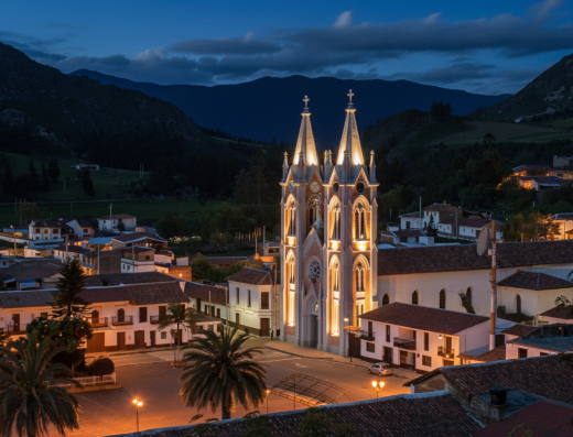 Vista del municipio de Corrales, Boyacá, con entorno urbano y paisaje del altiplano cundiboyacense.