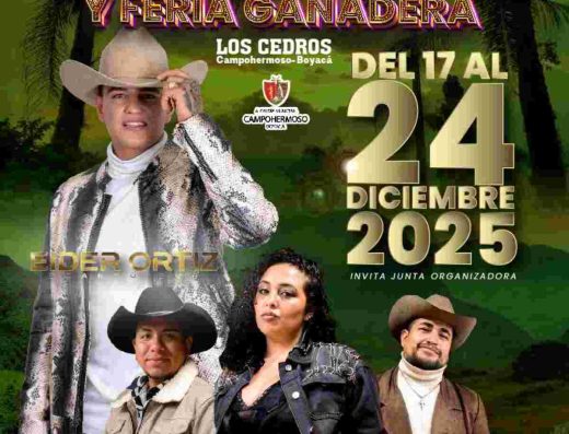 XXXIV Semana Cultural Deportiva y Feria Ganadera Los Cedros Campohermoso Boyacá 2025, cabalgata danzas juegos tradicionales verbenas en corregimiento Los Cedros.