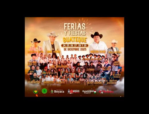 Aguinaldo en Guateque 2025: Uriel Henao, Walter Silva y 17 artistas en verbenas explosivas de Boyacá